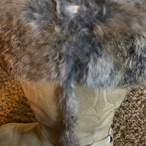 Coach signature DEENN Fur trimmed boots Beige tan - Picture 7 of 8